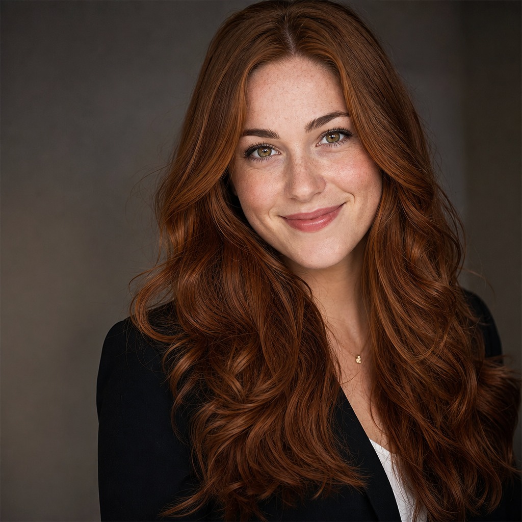 Example AI portrait - woman with auburn hair